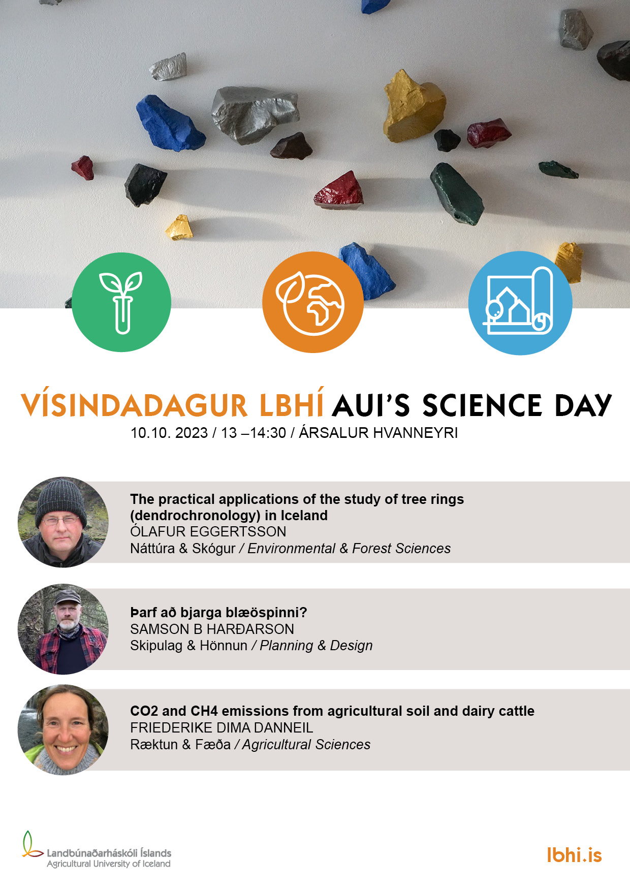 Vísindadagur LBHÍ dagskrá / AUI's Science Day programme