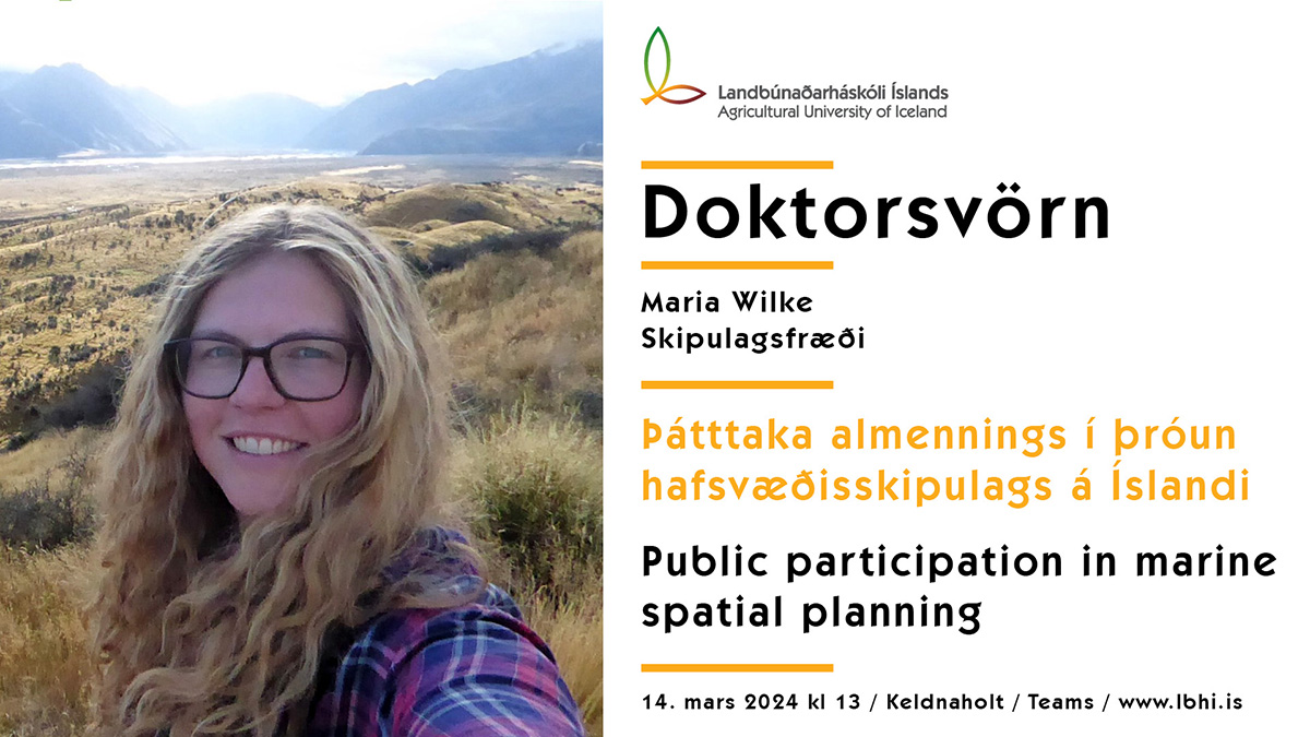 Maria Wilke ver doktorsritgerð sína í skipulagsfræði við Landbúnaðarháskóla Íslands