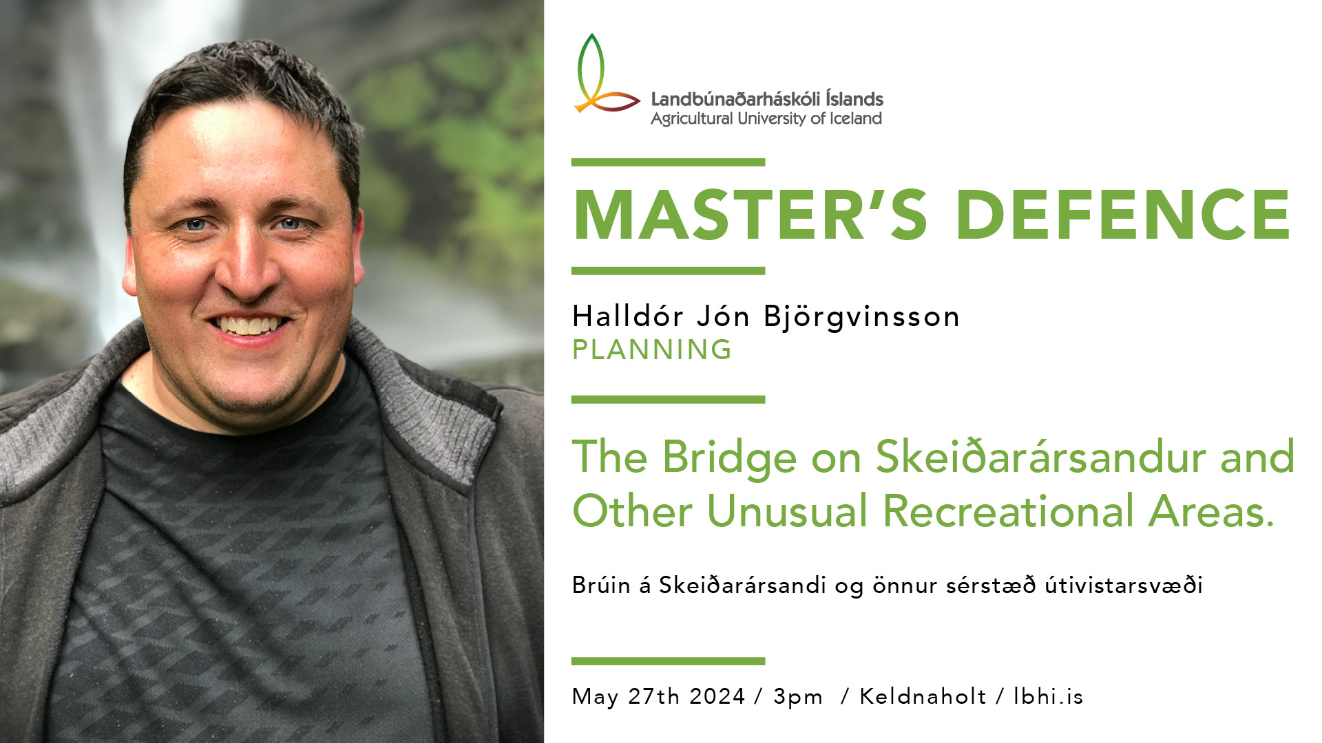 Master's defence in Planning – Halldór Jón Björgvinsson
